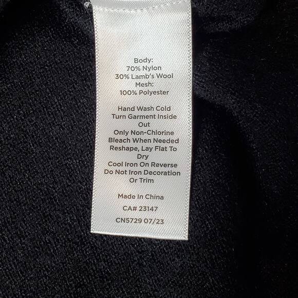 Talbots Women's Size 3X NWT Sequin Embellished Sweater Jacket Black - Picture 7 of 7